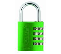 ABUS Cadenas à Combinaison 145/40 - Arceau Aluminium, Code 4 Chiffres, Vert | Capuchon de protection, canaux de drainage, anse Ø 8 mm, 2 clés incluses, idéal chantiers et jardins