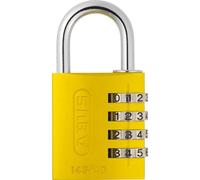ABUS Cadenas à Combinaison 145/40 - Code 4 Chiffres, Aluminium, Jaune | Corps aluminium massif avec capuchon de protection - cylindre à goupilles paracentrique - double verrouillage - 2 clés