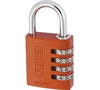 ABUS Cadenas à Combinaison 145/40 - Code 4 Chiffres, Aluminium, Orange | Corps aluminium massif, capuchon de protection, gaine plastique, double verrouillage, cylindre à goupilles, 2 clés, 165 g
