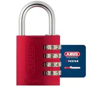 ABUS Cadenas à combinaison 145/40 rouge - Cadenas pour valises, casiers et autres. - Cadenas en aluminium - code numérique réglable individuellement - niveau de sécurité ABUS 4