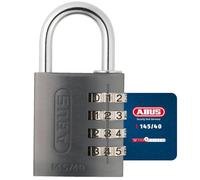 ABUS Cadenas à Combinaison 145/40 Titanium - Code 4 Chiffres | Corps en aluminium anodisé résistant à la corrosion - niveau de sécurité 4 - pour casiers, valises, armoires