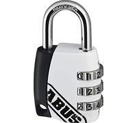 ABUS Cadenas à Combinaison 155/30 - Code 4 Chiffres, Zinc, Blanc/Noir | Cadenas sans clé pour valises, casiers et coffrets - anse acier - largeur 44,5 mm - niveau de sécurité ABUS 4