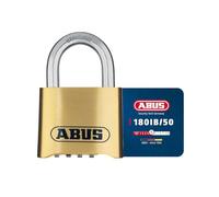 ABUS Cadenas à combinaison 180IB/50 - Cadenas en laiton - résistant aux intempéries - avec code numérique réglable individuellement - niveau de sécurité ABUS 5 - couleurs laiton