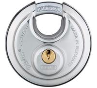 ABUS Cadenas à Disque 220/70 en Acier Inoxydable - Niveau 7, 70 mm | Cylindre anti-picking, anse Ø 10 mm, résistant aux intempéries - idéal pour portes, garages et portails