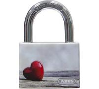 ABUS Cadenas Cœur T65AL/40 myLove - Motif Cœur, Aluminium, Rouge | Cadenas original inscriptible individuellement - corps en aluminium massif - niveau de sécurité ABUS 5