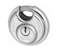 ABUS Cadenas Diskus 24IB/50 en acier inoxydable - avec protection circulaire de 360° - pour la sécurité en cas de fortes intempéries - 20317 - Niveau de sécurité ABUS 7 - Argent/Bleu