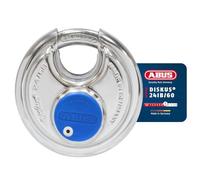 ABUS Cadenas Diskus 24IB/60 – Acier inoxydable, protection 360°, Niveau 7 – Argent/Bleu