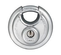 ABUS Cadenas Diskus 26/80 - résistant aux intempéries - avec cylindre anti-perçage et anti-arrachage - niveau de sécurité ABUS 8 - argenté