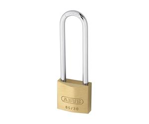 ABUS Cadenas en Laiton 65/30BH60 à Anse Haute - Lot de 3 | Corps massif en laiton, anse en acier trempé NANO PROTECT - niveau de sécurité 5, 3 cadenas et 4 clés, même fermeture