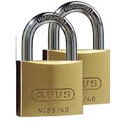ABUS Cadenas en Laiton 65/40 - Lot de 2 à Fermeture Identique | Corps massif en laiton, anse en acier trempé NANO PROTECT - Niveau de sécurité 5 - Intérieur & extérieur