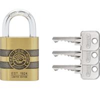 ABUS Cadenas en laiton 83/45 IRON ROCK avec 3 clés contre anse en acier trempé, nano protect - Résistant aux intempéries - Niveau 8