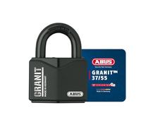 ABUS Cadenas Granit 37/55 - Acier Trempé, Cylindre à Disques, Niveau 10 | Protection circulaire 360°, résistant aux intempéries - pour camionnettes, portes de caves - 70 x 70 mm, poids 350 g