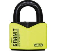 ABUS Cadenas Granit 37/55 Sea and Snow - Serrure à Étrier en Acier Spécial Trempé - Cylindre à Disque ABUS-Plus - Niveau de Sécurité 10 - Noir/Jaune