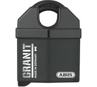 ABUS Cadenas Granit 37/60 - Acier Trempé, Niveau de Sécurité 10, Noir | Corps & anse en acier trempé, revêtement Black Granit anti-corrosion - pour entrepôts, conteneurs, camions - avec carte de