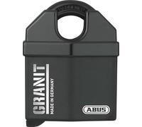 ABUS Cadenas Granit 37/60 pour l'extérieur - en acier spécial trempé - clé avec lumière LED - avec cylindre à disque -Plus - niveau de sécurité 10 - noir