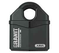 ABUS Cadenas Granit 37RK/80 SZP Cadenas haut de gamme pour usage intensif - protection accrue de l'anse - niveau de sécurité 10 - avec 2 clés et carte de sécurité - noir - 79172, 80 mm