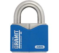 ABUS Cadenas Granit 37ST/55 en Acier Inoxydable - Niveau 10, Bleu | Cylindre à disque ABUS-Plus, carte de sécurité incluse - usage extérieur & intérieur - anse acier NANO PROTECT