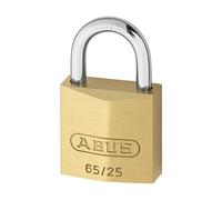 ABUS Cadenas Laiton 65/25 - Corps Massif, Anse Acier Trempé, Niveau 3 | Usage intérieur & extérieur : cabanes, caves, casiers - Corps laiton 30 mm, poids 92 g, cylindre à goupilles de précision