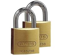 ABUS Cadenas Laiton 65/30 - Lot de 2, Fermeture Identique, Niveau 4