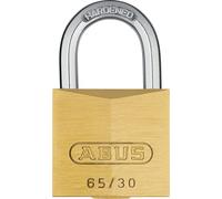 ABUS Cadenas Laiton 65/30 - Lot de 4, Même Combinaison, Niveau 4 | Corps en laiton massif, anse acier trempé NANO PROTECT - 30 mm - intérieur et extérieur - cylindre à goupilles