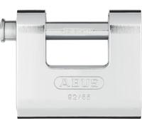 ABUS Cadenas Monobloc 92/65 - Cadenas en laiton avec gaine en acier - pour automates, grilles à enroulement, etc. - avec goujon épais - niveau de sécurité 7 - argent