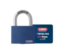ABUS Cadenas T65AL/40 myLOCK - Inscriptible, Anse en Acier, Bleu | Corps en aluminium massif, niveau de sécurité 5, anse Nano Protect - idéal casiers, armoires, caisses à outils