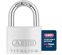 ABUS Cadenas Titalium 64TI/40 - Lot de 4, Aluminium, Niveau 5 | Corps aluminium spécial extra-léger, arceau acier trempé, profil paracentrique - 4 cadenas + 5 clés, même combinaison
