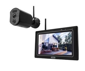 ABUS Caméra de Surveillance EasyLook BasicSet PPDF17000-1080p, Noir | Moniteur portable avec écran tactile - mode alarme, enregistrement, interphone, vision nocturne, détection de mouvement