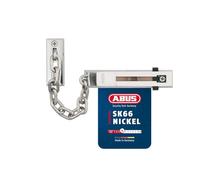 ABUS Chaîne de Porte SK66 - Sécurité Enfants, Acier Trempé, Nickel | Chaîne trempée anti-effraction, cylindre 4 goupilles pivotant - convient aux portes gauche et droite
