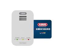 ABUS Détecteur de Gaz GWM100ME - Gaz Naturel, Méthane, Alarme 85 dB | Pile lithium 10 ans incluse - conforme EN 14604 - certifié VdS - signal lumineux LED - couleur blanche - Ø 7 cm
