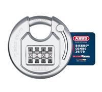ABUS Diskus Combo 29/70 Cadenas à combinaison avec code à 4 chiffres pour une grande sécurité - Pour l'intérieur et l'extérieur - Corps de serrure en acier inoxydable