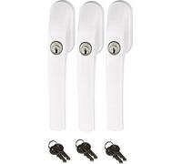 Abus FG300 Poignée de Fenêtre verrouillable, blanc, En Ensemble 3 Pièces toutes s'ouvrant avec la même vec total 6 clé