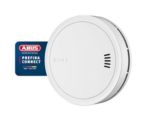 ABUS Prefira Connect Détecteur de Fumée sans Fil Certifié Q Label, Utilisable en Réseau avec Pile Autonomie 10 Ans et Réduction des Fausses Alertes, Montage par Collage et Support Magnétique