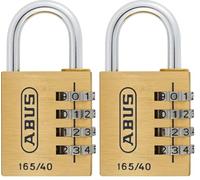 ABUS Serrure à combinaison 165/20 - cadenas en laiton - avec code numérique réglable individuellement - serrure à valise/serrure à casier - ABUS -Niveau de sécurité 3 (Lot de 2)