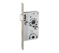 ABUS Serrure encastrée pour portes de WC ES WC R S 55 78 24-61768, argentée | Universel pour porte WC - Pièges et barres en plastique - Longueur des manchettes 235 x 24 mm - Écrou 8 mm