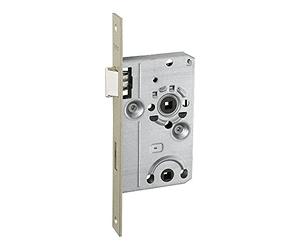 ABUS Serrure encastrée pour portes de WC ES WC R S 55 78 24-61768, argentée | Universel pour porte WC - Pièges et barres en plastique - Longueur des manchettes 235 x 24 mm - Écrou 8 mm