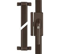 ABUS Verrou Supplémentaire Fenêtres FOS650 - Serrure à Barre avec Cylindre Poussoir, à Verrouillage Différent - Niveau de Sécurité 10 - 73013 - Marron