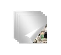 Abyssaly 4 Pièces Miroir Mural Autocollant 30 X 30 cm, Antidéflagrant Carrés Flexible Miroir Autocollant Adhesif Mural pour Décoration Chambre Salon Bain