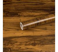 Abyssaly Papier Adhésif pour Meuble Bois 60cm x 600cm, Marron Foncé Vinyle Autocollant Film Pour Décorer des Meubles Murs Armoires Comptoirs Cuisines Stickers