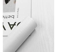 Abyssaly Papier Adhésif pour Meuble Bois Blanc Papier Peint 90cm x 600cm Vinyle Autocollant Film pour Décorer des Meubles Murs Armoires Comptoirs Cuisines