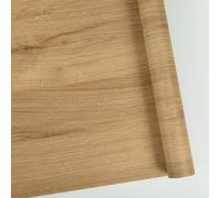 Abyssaly Rouleau de papier peint autocollant en plastique effet bois de chêne marron clair pour couvrir meubles, armoires de cuisine, plan de travail, 30 x 200 cm
