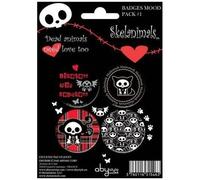 Abystyle - Abyacc032 - Loisir Créatif - Skelanimals - Pack De 4 Badges - Mood Pack - 1 X5