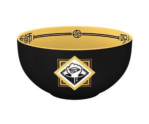 Abystyle Abybol084 Bol À En-Cas 0,6 L Rond Grès Noir, Jaune Noir