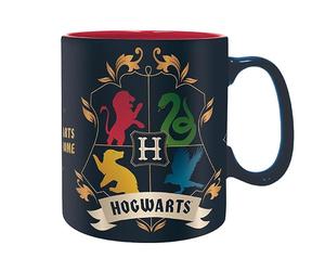 ABYSTYLE - Mug HARRY POTTER Houses - Produit Officiel - Grand Contenant 460 ml - Céramique Haute Qualité - Blasons des 4 Maisons