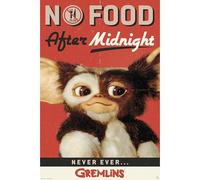 ABYSTYLE - Poster GREMLINS No Food After Midnight - Produit Officiel - Format Maxi 91,5 x 61 cm - Papier Haute Qualité - Design Collector