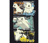 ABYSTYLE - Poster POKÉMON Pikachu & Kanto Starters - Produit Officiel - Format 91,5 x 61 cm - Papier Laminé Haute Qualité - Décoration Geek