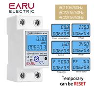 AC 110 V 220 V numérique monophasé réinitialiser zéro compteur d'énergie kWh tension courant consommation d'énergie compteur wattmètre électricité AC110V 60Hz