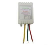 AC 110V-220V Interrupteur relais de délai d'allumage IO33H01 avec contrôle de retard réglable jusqu'à 180 minutes et affichage LED, boîtier en plastique gris, charge maximale 1400 W pour ampoules à