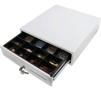 AC-3330 - Tiroir-caisse d'entrée de gamme Baby Plus - blanc brillant RAL9003 - connexion EPSON (RJ12), insert à monnaie personnalisable (C3330)