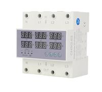 AC 390-500V Compteur de Puissance Voltmètre à Rail DIN Triphasé Ampèremètre Protecteur de Surtension Automatique Contre les Surintensités Compteur D'énergie Numérique Triphasé (63A)